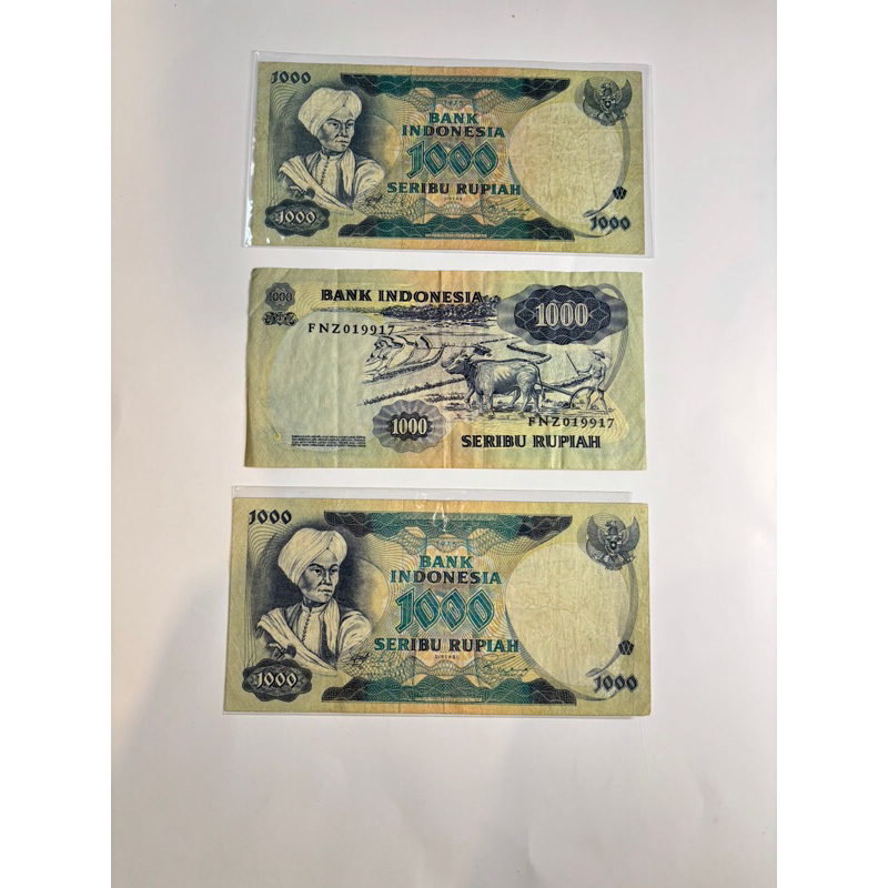 uang kuno 1000 rupiah Diponegoro tahun 1975