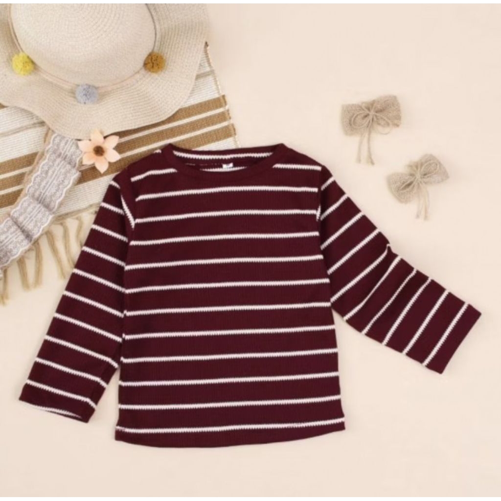 Kaos salur cewe panjang 1-4 TAHUN