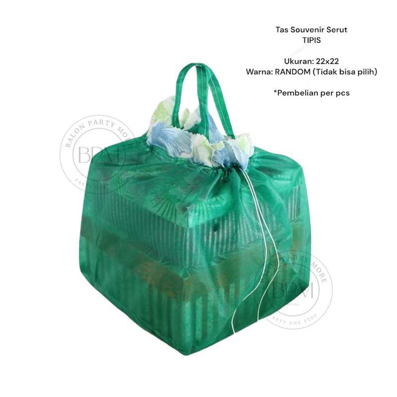 

(PER PCS) TAS HAMPERS SPUNBOND SERUT TIPIS 22x22 POLOS / TAS HAJATAN TIPIS SERUT