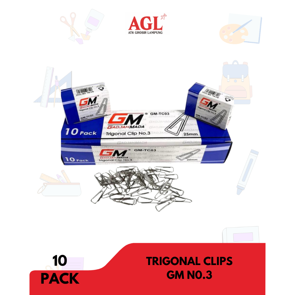 GADJAH MADA - (10pack) Paper Clip / Trigonal clip GM-03 NO 3 per pack