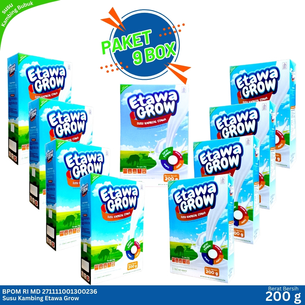 

ETAWA GROW - Paket 9 Box Susu Kambing Etawa Untuk Tumbuh Kembang Si Buah Hati / Susu Anak