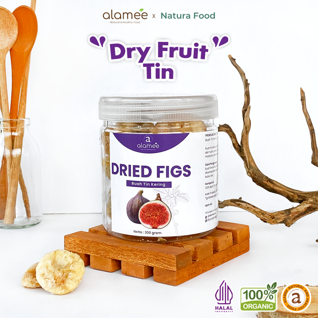 

ALAMEE Buah Tin Kering Cemilan Buah Sehat Dried Figs Buah Ara Kering Rendah Kalori 300gr