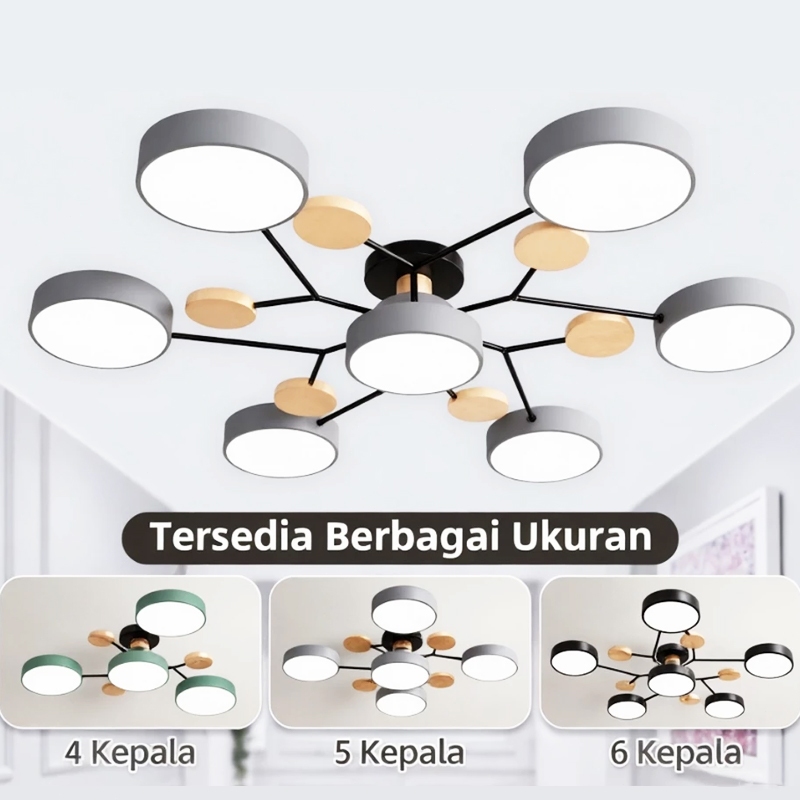 【COD】3+1 /4+1 Lampu Gantung LED / Ruang Tamu Lampu Hias / 3 Warna Lampu Plafon Ruang Tamu