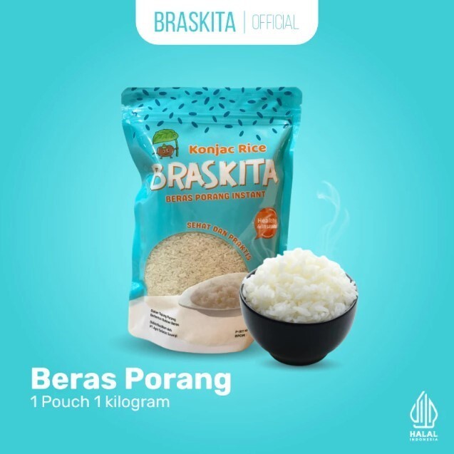 

Braskita Pouch Beras Porang Instant Sehat Praktis Shirataki Konjac Rice Diet Rendah Kalori Gula