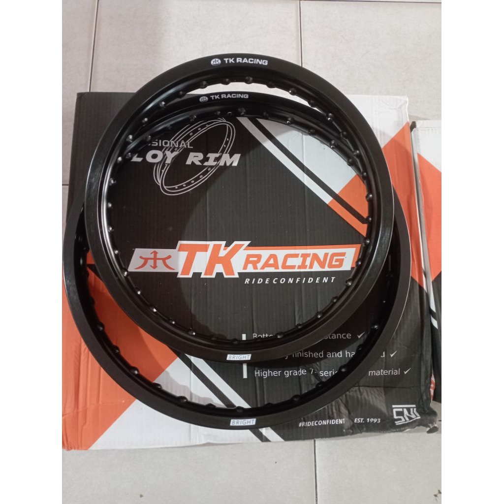 Lingkar TK 16/19(16-185/19-160) 36 Hole Black Veleg hitam Velg Original Tk Racing