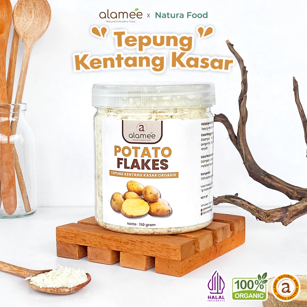 

ALAMEE Tepung Kentang Serpih Potato Flakes Premium Tepung Kentang Kasar PREMIUM 150gr