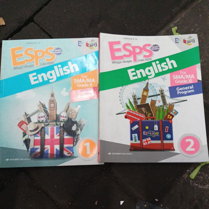 buku esps Erlangga bahasa Inggris kelas 1 2 SMA bekas original