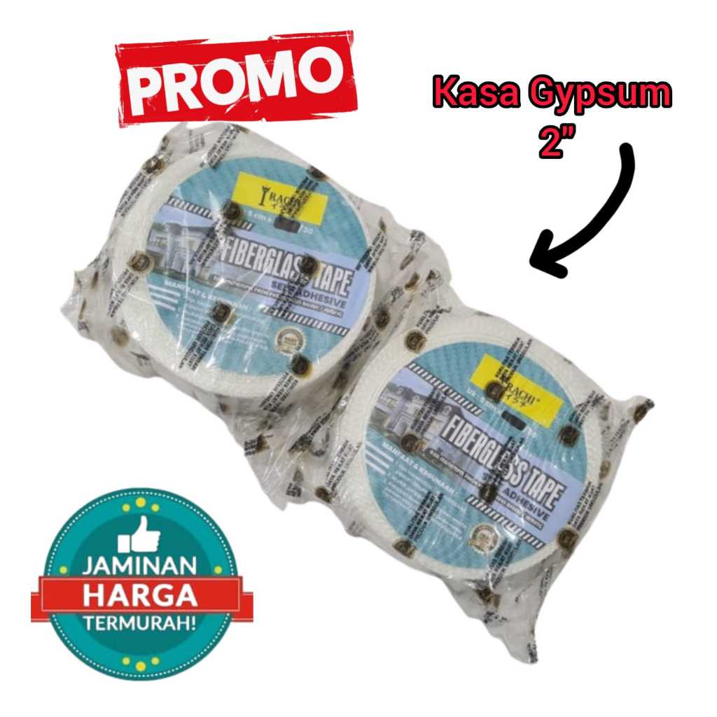 Lakban Kain Kasa Gipsum Perekat Isolasi Lem FiberGlass Tape Grc Gypsum Tape Fiber Tape 5 cm