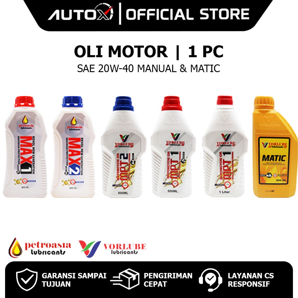 Petroasia Vorlube Oli Motor MAX MPT 1 2 MATIC Motorcycle Minyak Pelumas SAE 20W 40 Manual MPT1 MPT2 