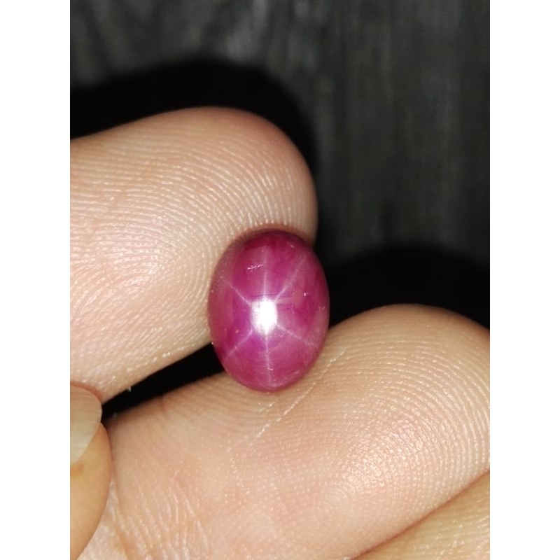 Natural Ruby Star Memo 10 x 7 x 6 mm 4.25 Ct Purplish Red Merah Delima Bintang Super Oval Cabochon Y