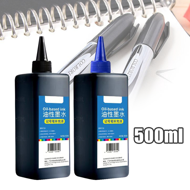 

500ML Isi Ulang Tinta Permanent Tinta Spidol Permanent Permanent Marker Ink Refill Hitam Biru