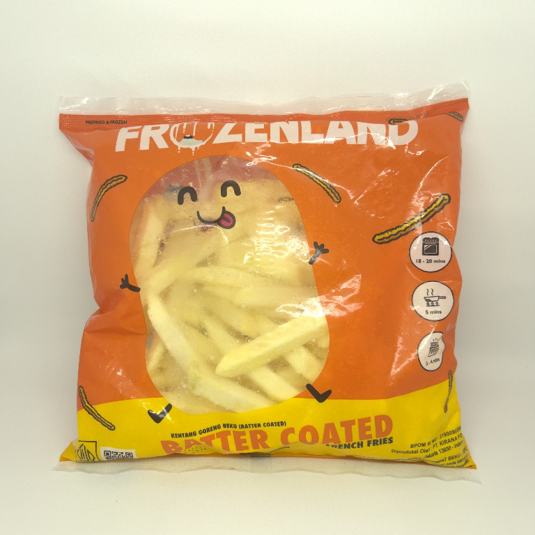 

FROZENLAND BATTER COATED FRENCH FRIES / KENTANG GORENG 500GR