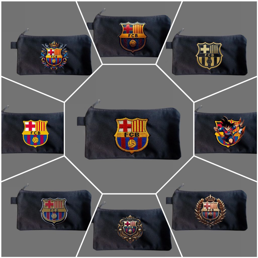 

Tempat pensil logo bola/Tempat pensil bola barcelona/Tempat alat tulis/Tempat kosmetik/Tepak canvas premium