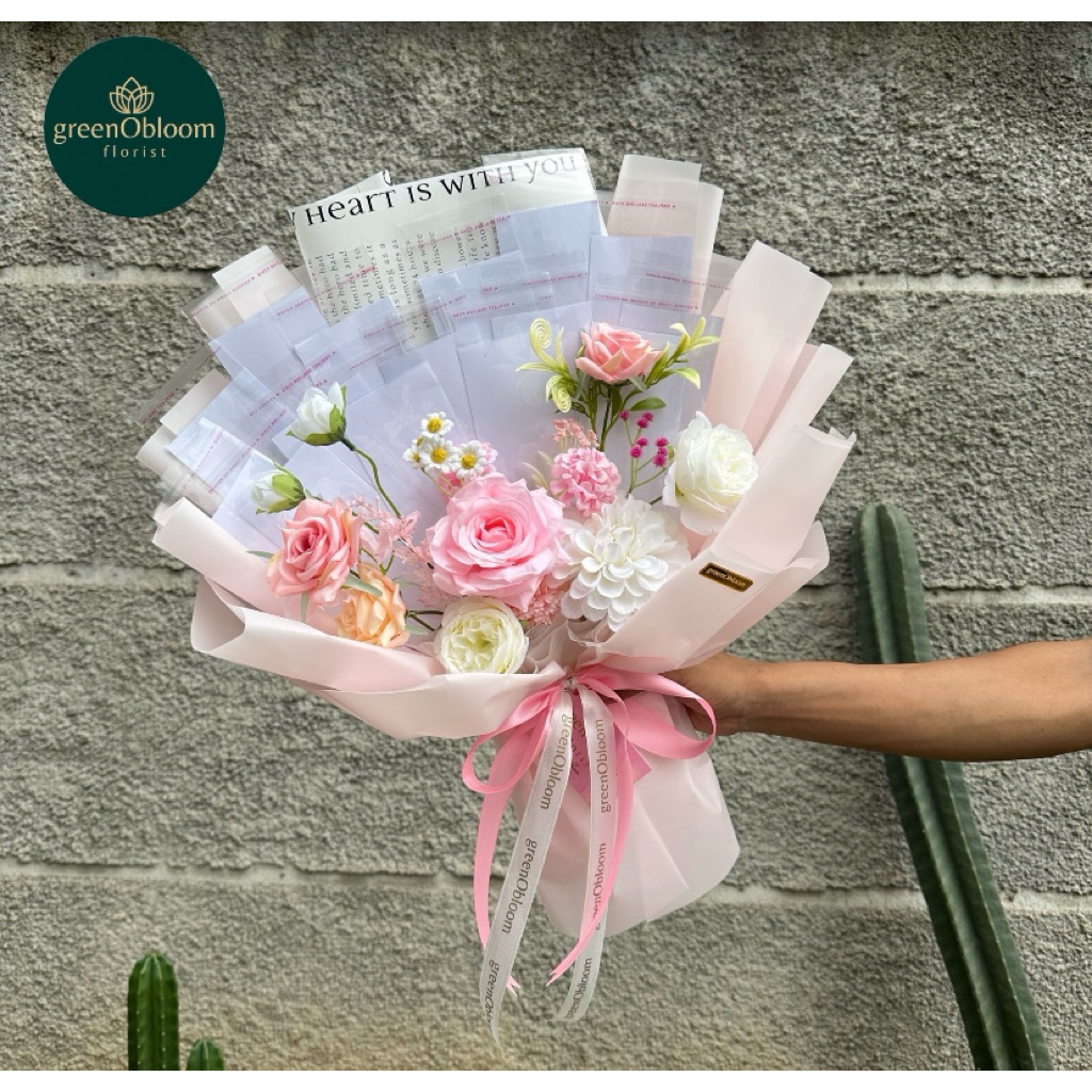 Buket Uang Kosong 20 Lembar Extra Bunga Artificial