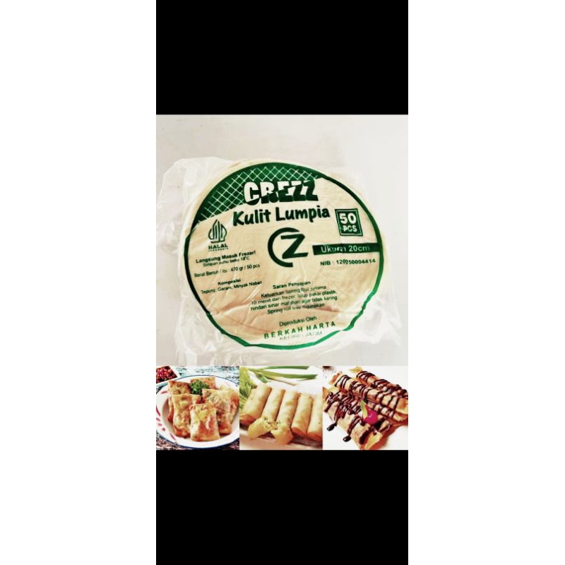 

Kulit Lumpia Merek Crezz Anti Sobek Diameter 20cm isi 50pcs/lembar