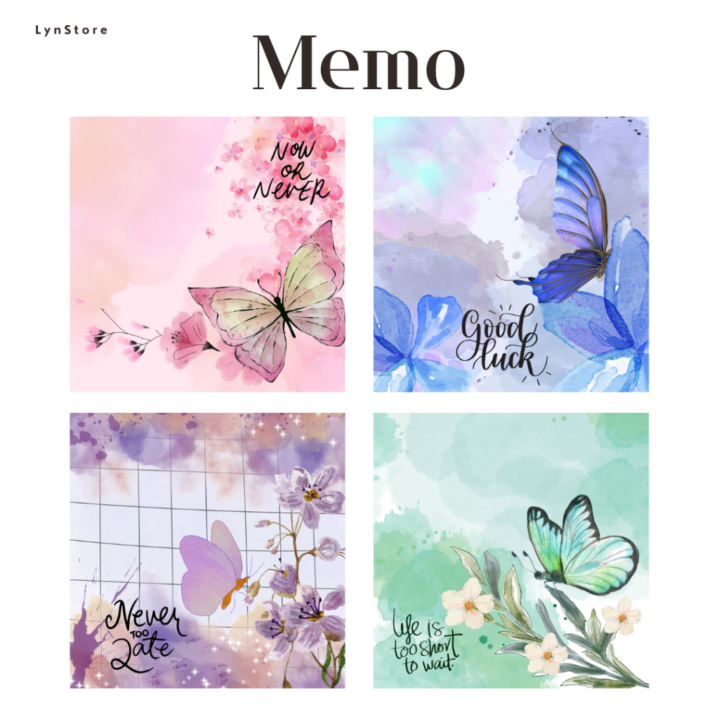 

(LS_M0011) Memo Pad Butterfly Collection (Isi 60 Lembar Hvs 80 Gsm) Memopad Lucu / Aesthetic Memopad / Memo note / Kertas Memo / Memo Lucu / Buku catatan kecil /Buku catatan Memo