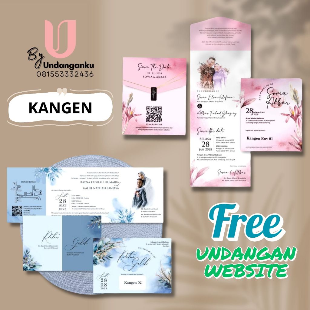 UNDANGAN PERNIKAHAN CETAK | UNDANGAN AESTHETIC FLORAL | UNDANGAN TEMA KANGEN | UNDANGAN PERNIKAHAN C