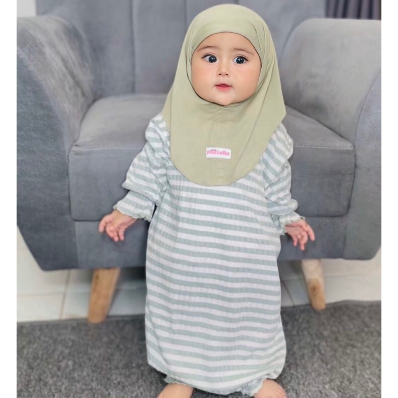 KODE V19V Little Pastella  Cyra Setelan Hijab  Gamis Newborn  Gamis Bayi Usia 12 Bulan