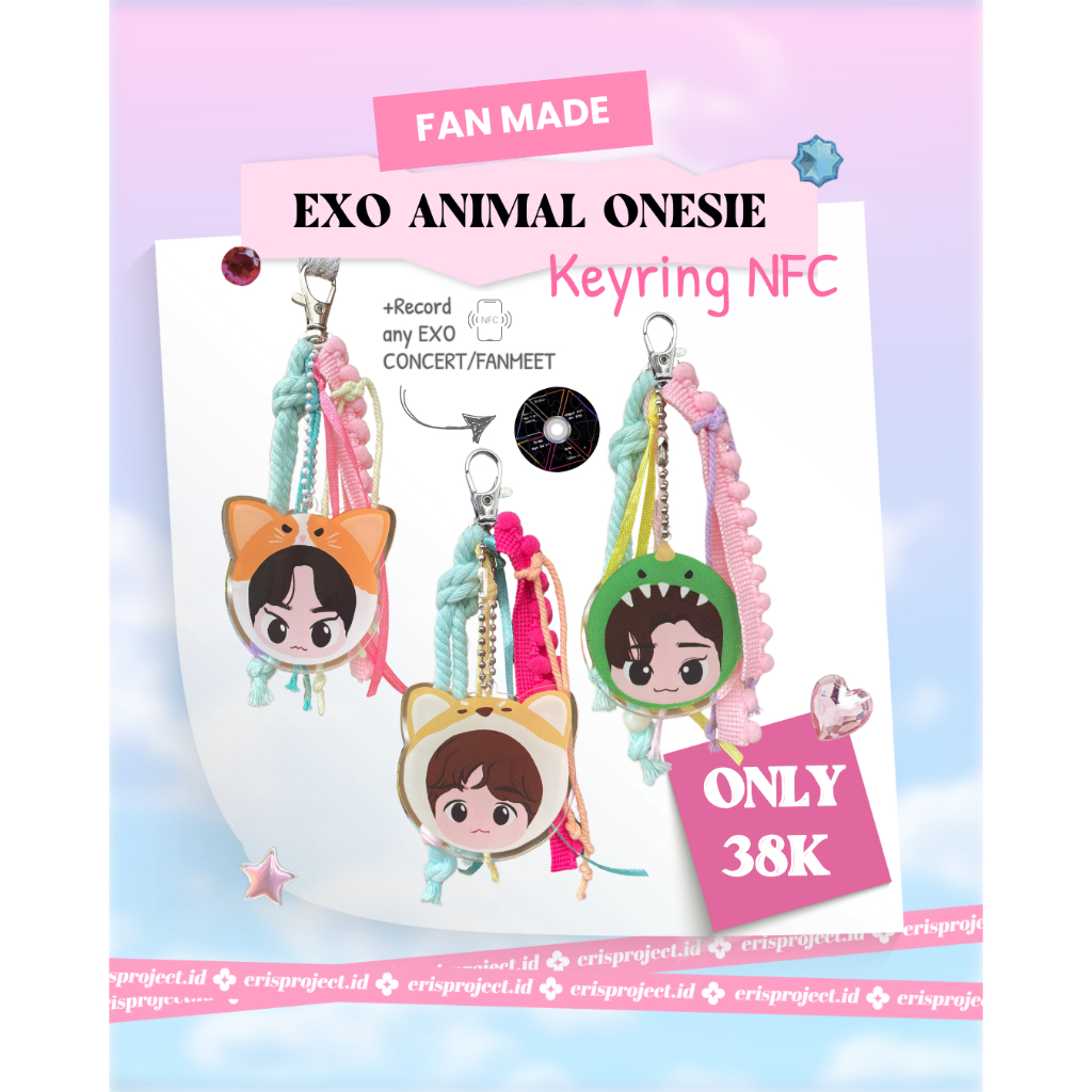 [erisproject.id] [LIMITED - PRE ORDER] Keyring NFC EXO Animal Onesie – Fanmade by Erisproject.id (Ga
