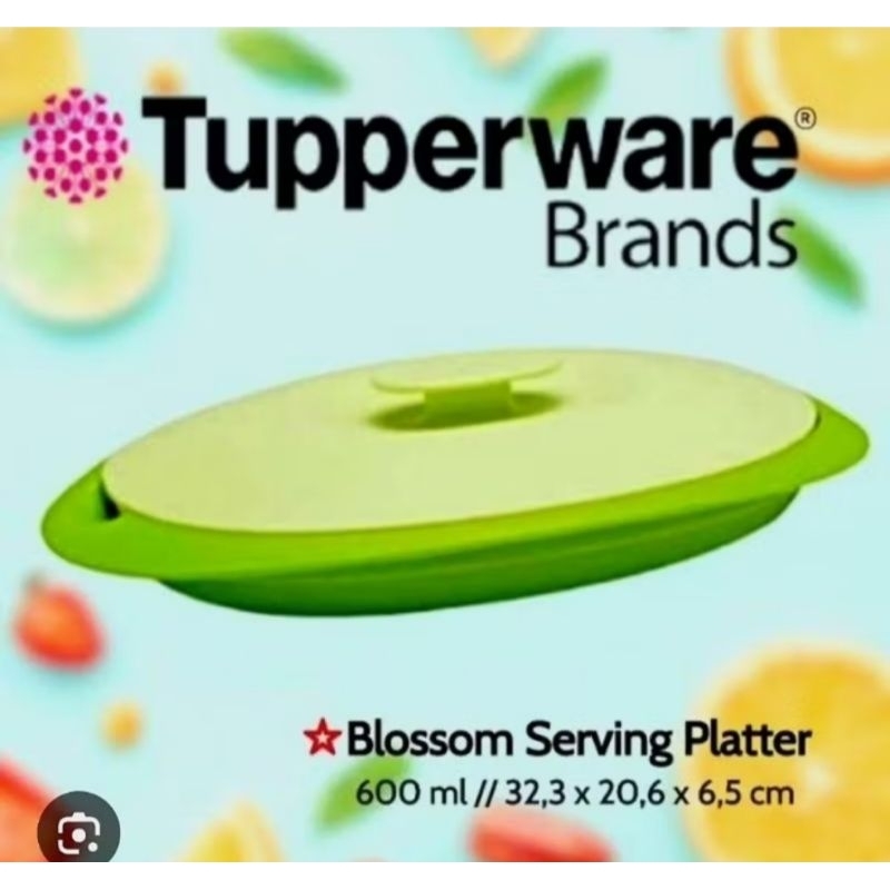 Tupperware Blossom Serving Platter 600ml mangkuk tempat makanan wadah saji sayur toska sweet family 