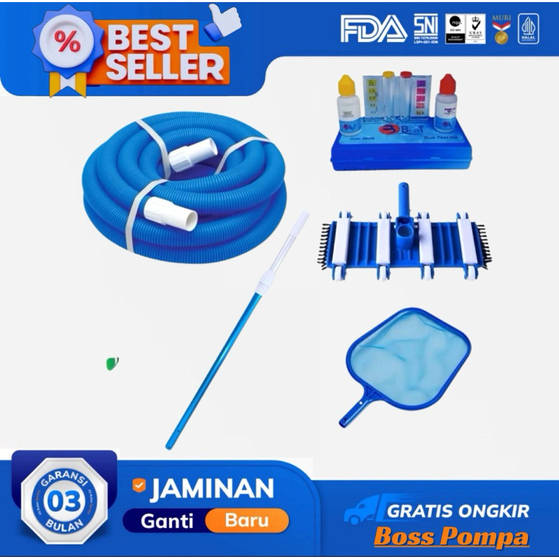 Paket Vacum Kolam Renang Alat Vakum Pembersih Kolam Renang Peralatan Kolam Renang Vacuum Set