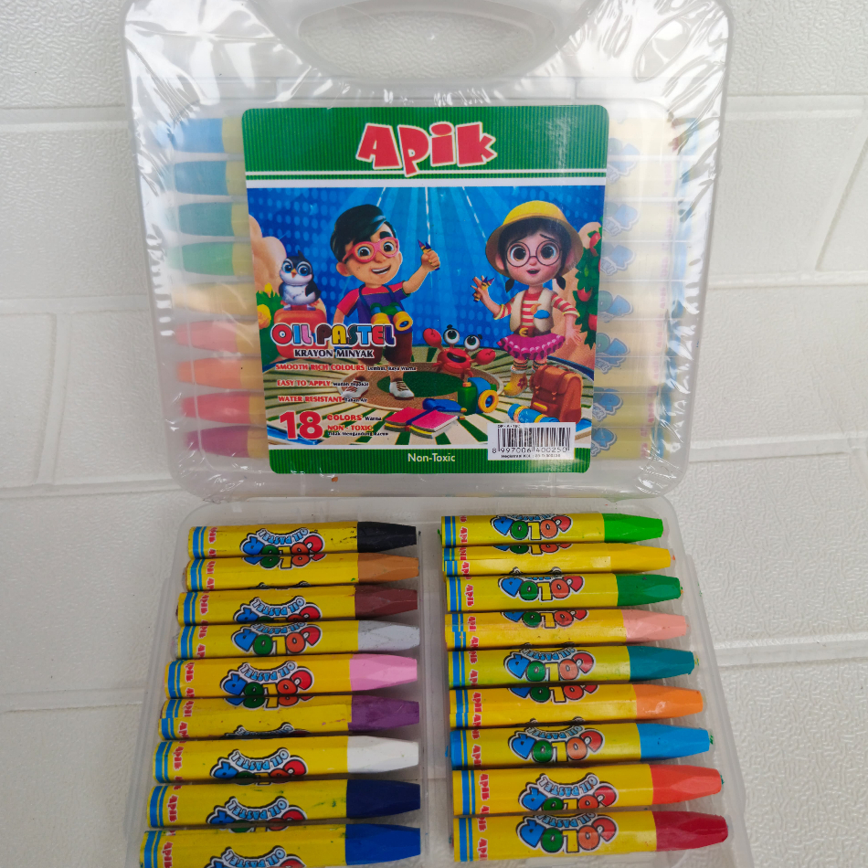 

Krayon / Crayon 18 Warna Merk Apik