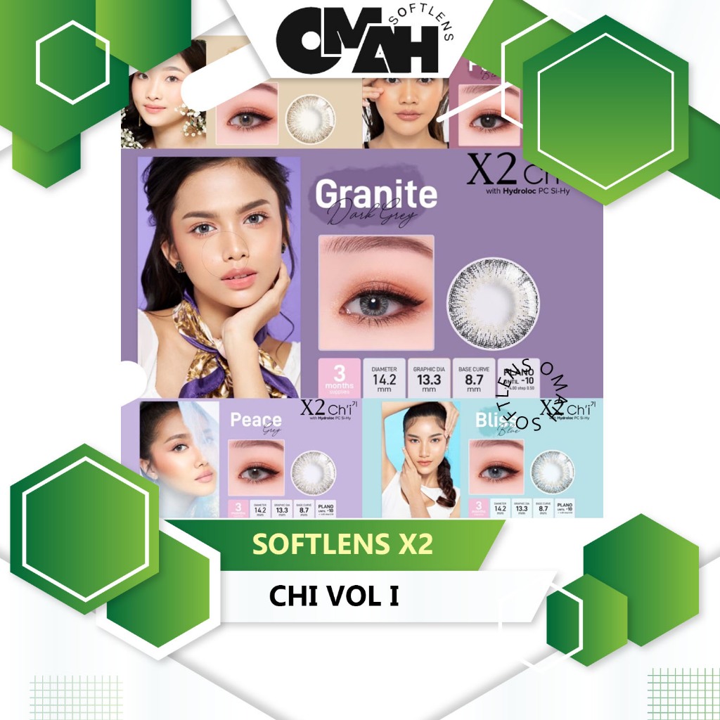 Softlens X2 CHI VOL I 14,2MM Normal & Minus (-0,50 S/D -6,00) By X2 / Soflen X2 Chi Vol I / X2 Chi V