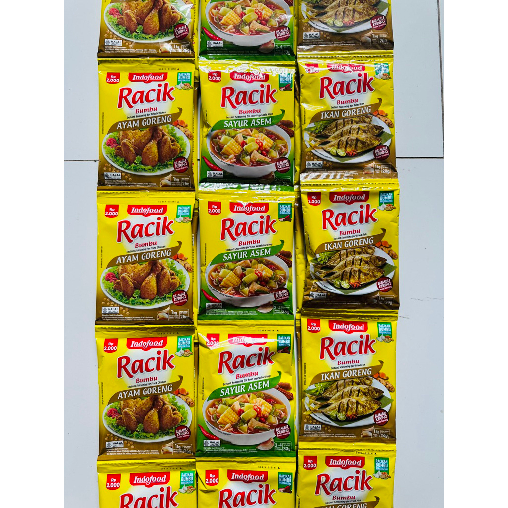 

Racik Bumbu Indofood serenteng isi 10sachet | Racik Ayam | Racik Ikan | Racik Sayur Asem