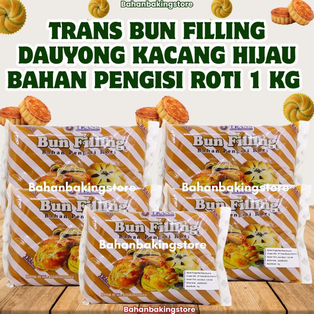 

TRANS BUN FILLING DAUYONG KACANG HIJAU BAHAN PENGISI ROTI 1 KG | SELAI COCOK UNTUK ISIAN ROTI, BAKPAO, MOON CAKE DAN MOCHI