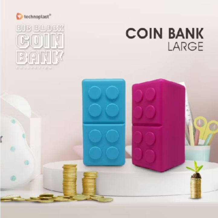 TECHNOPLAST COIN BANK BIG BLOCK | CELENGAN PLASTIK LEGO LARGE