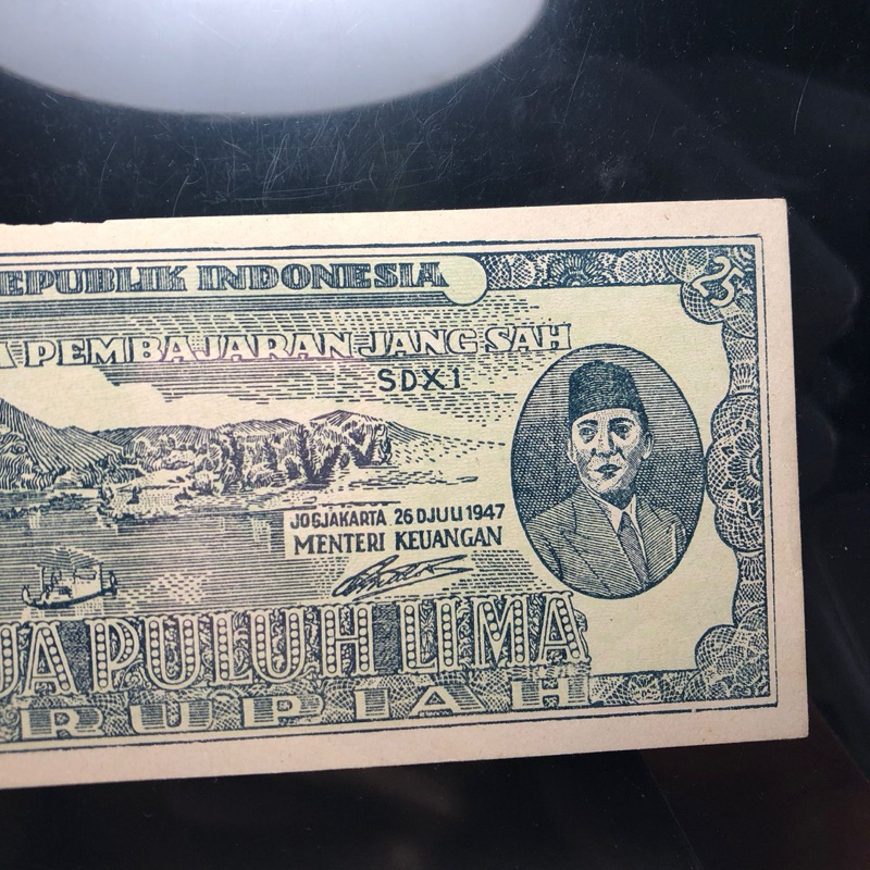 Uang Kuno 25 Rupiah ORI 1947 Hijau