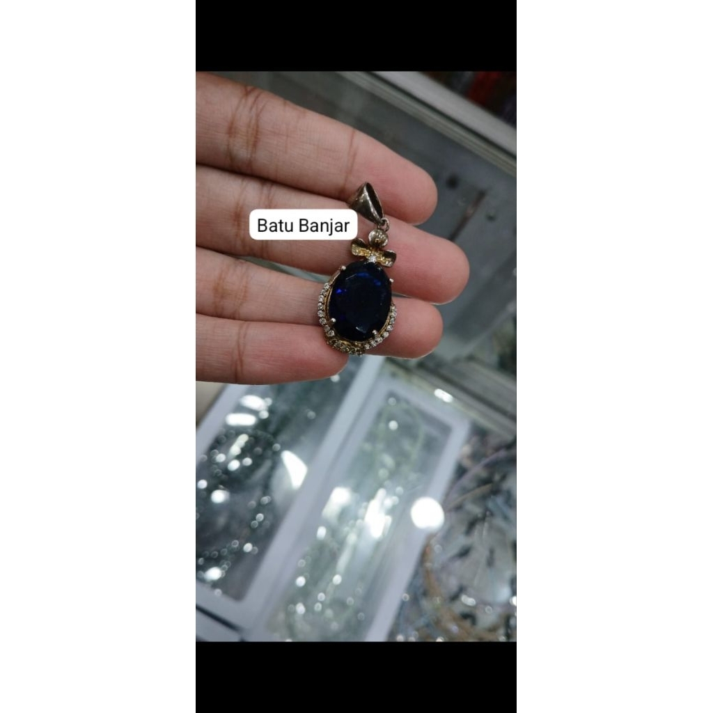 liontin batu permata diamond alexandre ikat perak