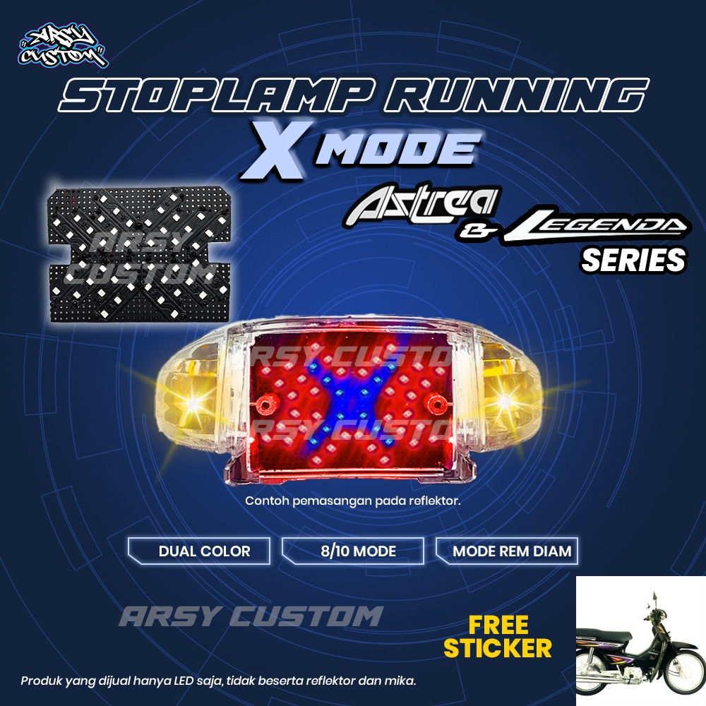 Lampu Rem X Running  Astrea Grand Legenda  Mode 8 10 Otomatis Manual Lampu LED Aksesoris Variasi