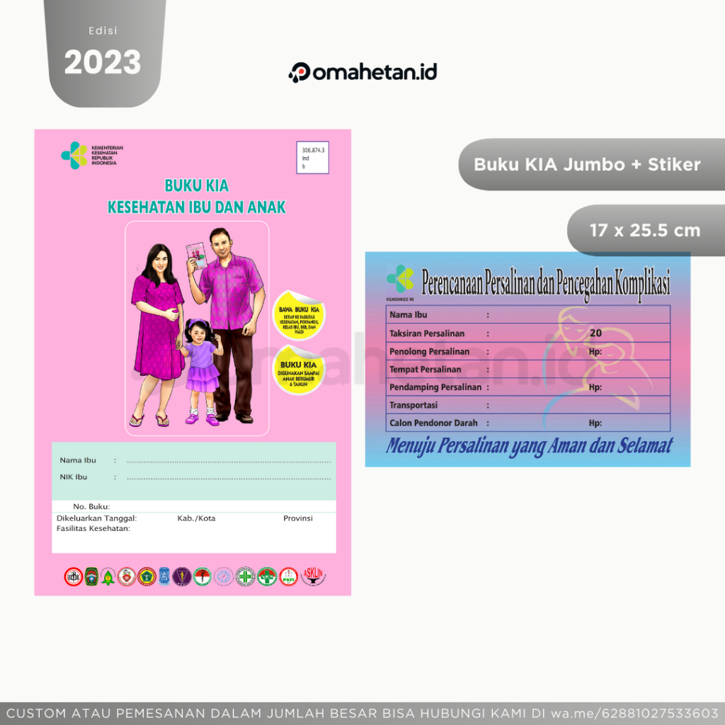 Buku Pink Jumbo KIA 2023 Buku KIA 2023 Kemenkes Ukuran Besar Buku Kesehatan Ibu Dan Anak 2023 Jumbo 