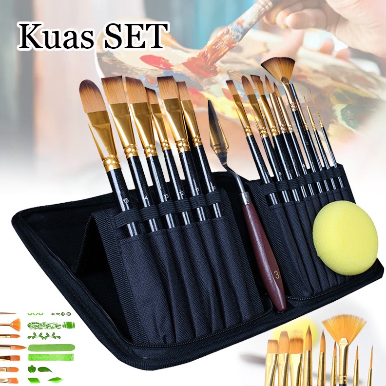 

KODE K79F 12 SET Kuas Alat Lukis Set Art Brush Set Kuas Lukis Lengkap Mixing