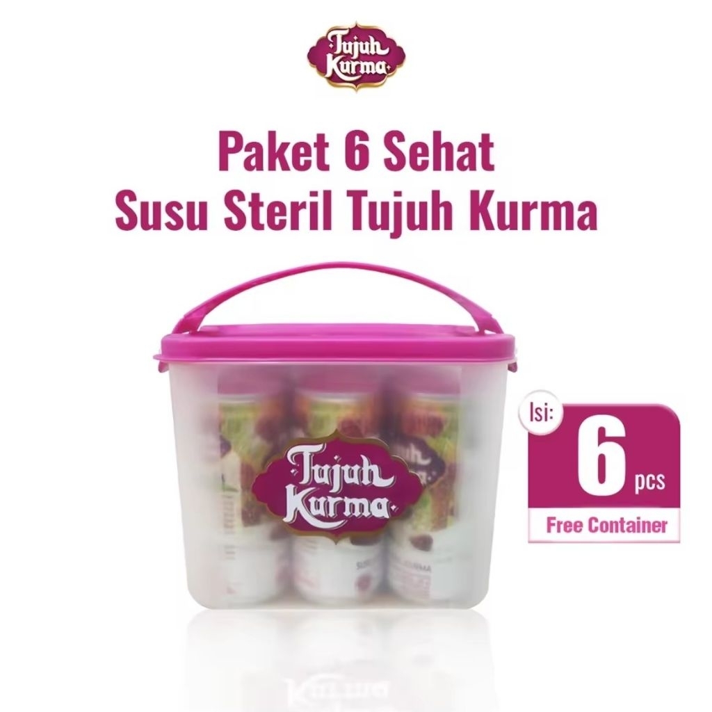 

Tujuh Kurma Susu Steril 200 ml isi 6 Kaleng. Gratis Box Container.
