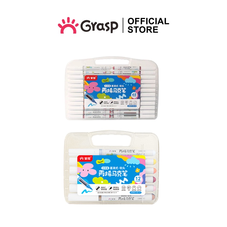 

KODE X55W GRASP Marker Acrylic Pen 12243648 Warna Spidol Warna Brush Lentur Sketsa Seni MW3
