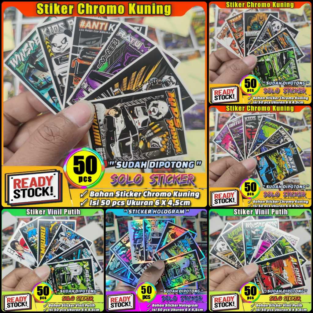 

Sticker Bus Viral Isi 50 Sudah Dipotong Stiker Glossy Bis Telolet Basuri