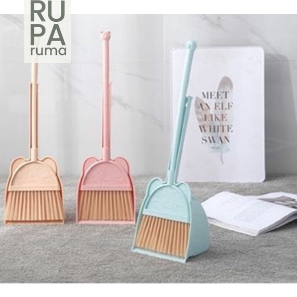 Sapu Mini Anak Set Sapu Pengki Karakter Kucing Sapu Anak