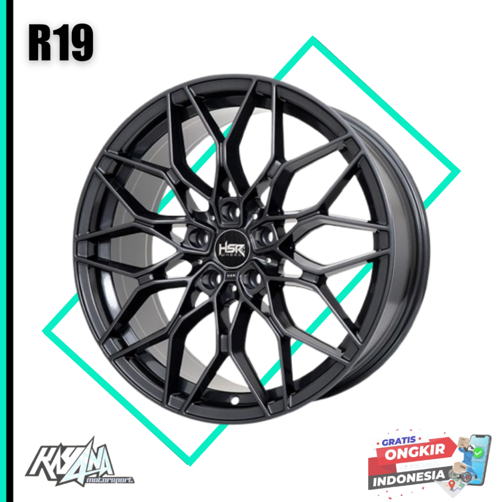 Velg Ring 19 Mobil Chamry, Innova, Alphard, Xpander Velg HSR Buraku R19 Lebar 8.5 Warna Iridium Grey