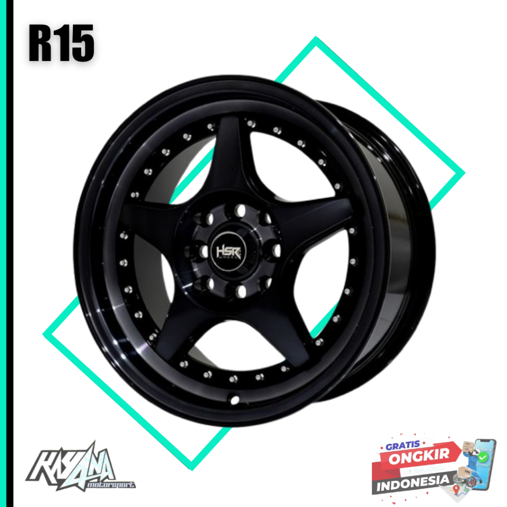 Velg Mobil Celong Ring 15 HSR Kobror Lebar 7/85 Velg Avanza, Jazz, Vios, Sirion, Agya, Sigra