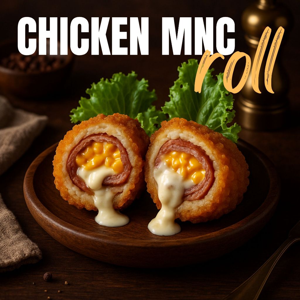 

Homemade Chicken MNC Roll ( 2pcs ) | Cordon Bleu Ayam Gulung Isi Smoked Beef Keju dan Makaroni FROZEN FOOD HALAL
