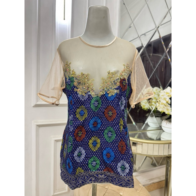 Atasan blouse batik modern kombinasi