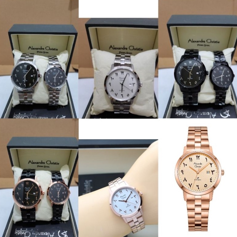 KODE D56G Alexandre Christie Ac 17 Arabic jam Tangan Couple Original