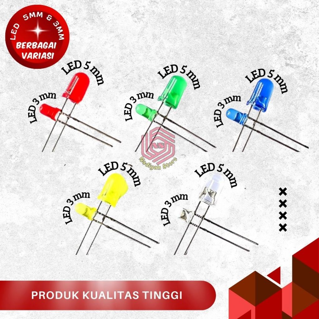 LAMPU LED 5mm LED 5 mm LAMPU LED 5mm LED 3 mm LED 5 mm WARNA LED 5 mm SUPER BRIGHT MURAH