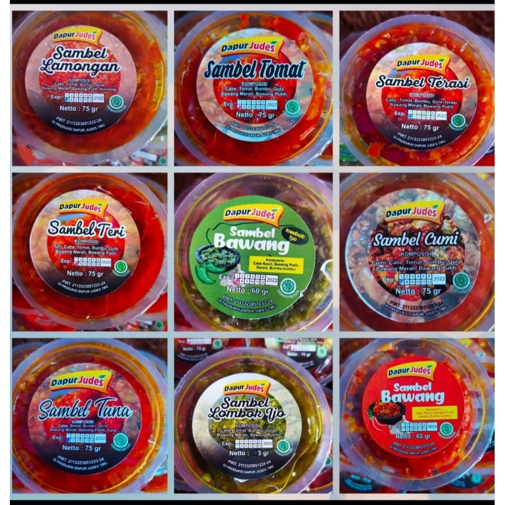 

Sambal Dapur Judes | Sambel Homemade Pedas Nampol | Sambel Bawang, Cumi, Teri, Tomat, Tuna, Terasi, Lamongan, Lombok Ijo | Netto 75gr