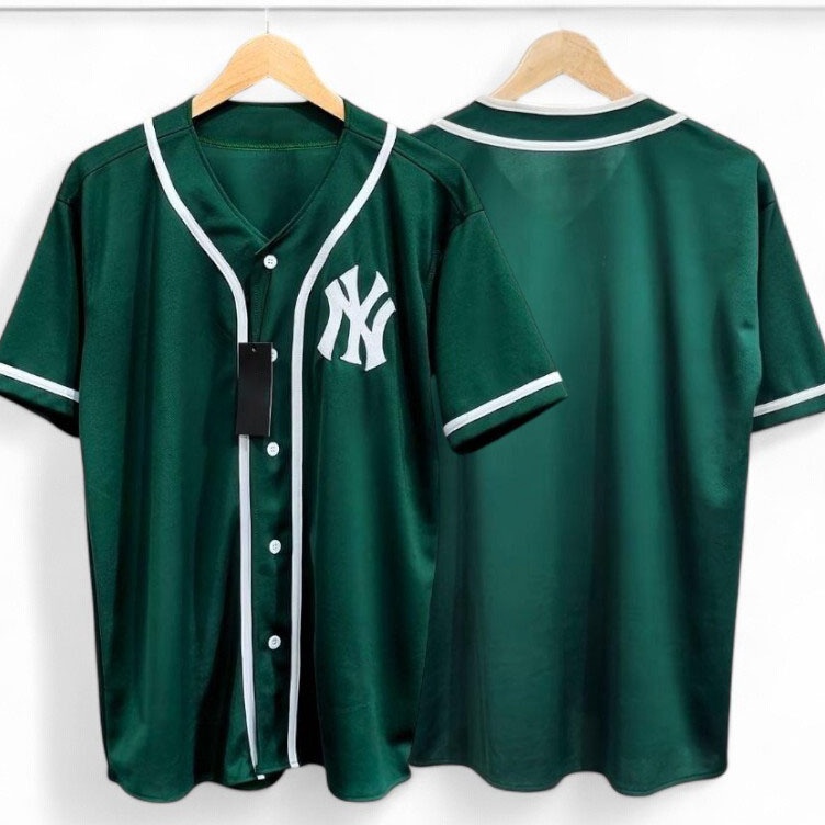 KODE I96Y Baju Baseball Jersey NY HIJAU Army Pria Wanita Terlaris Ukuran Jumbo Bigsize Premium Origi