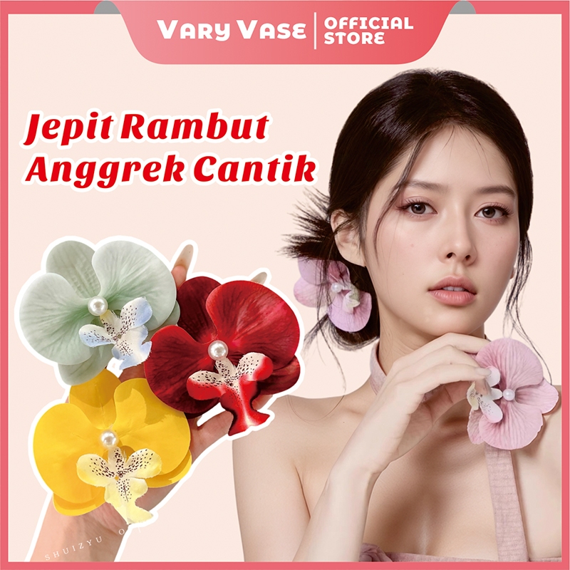 Vary Vase Jepit Rambut Bunga Anggrek Kupu-kupu Orchid Hair Clip Aksesori Rambut Aesthetic Gaya Korea