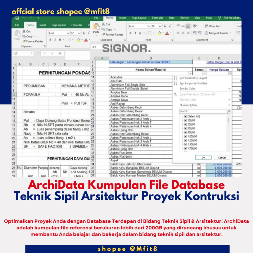 [Q8497] ArchiData Kumpulan File Database Teknik Sipil Arsitektur & Proyek Kontruksi Terlengkap & Ter