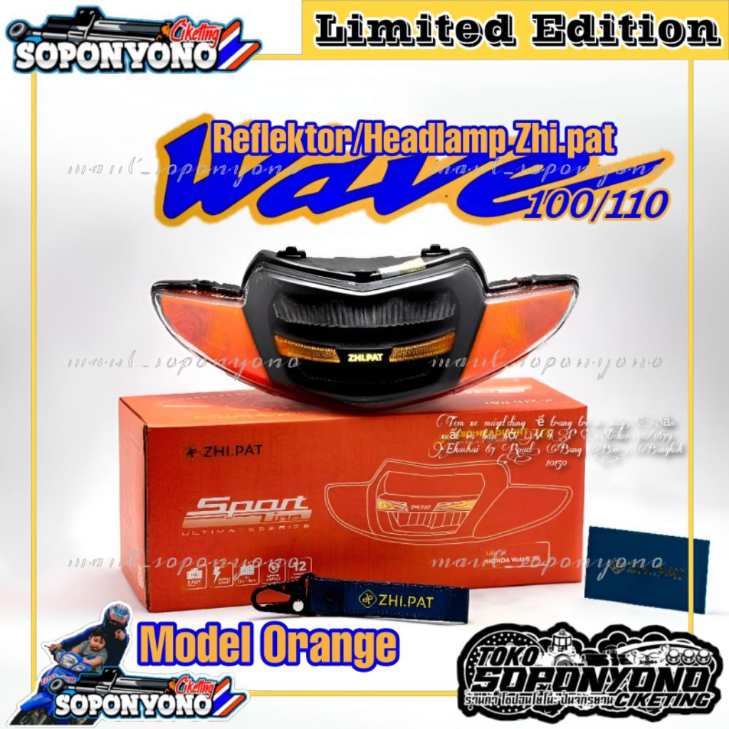 +✅𝗧𝗘𝗥𝗠𝗨𝗥𝗔𝗛 | REFLEKTOR HEADLAMP LED MODEL ORANGE BY ZHI.PAT LIMITED EDITION ORIGINAL VIETNAM FOR WAV